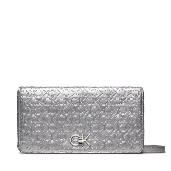 Calvin Klein Дамска чанта Calvin Klein Re-Lock Double Gusette_Emb K60K611338 Silver Emb/Deb PE6