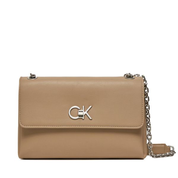 Calvin Klein Дамска чанта Calvin Klein Re-Lock Ew Conv Crossbody K60K611084 Silver Mink PFA