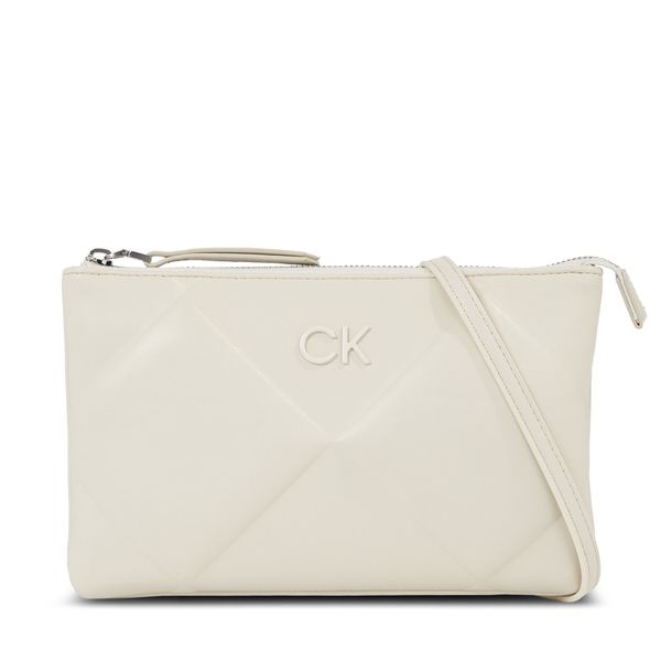 Calvin Klein Дамска чанта Calvin Klein Re-Lock Quilt Crossbody K60K611042 Dk Ecru PC4