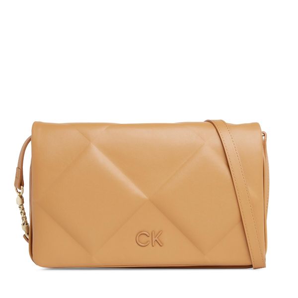 Calvin Klein Дамска чанта Calvin Klein Re-Lock Quilt Shoulder Bag K60K611021 Brown Sugar GA5