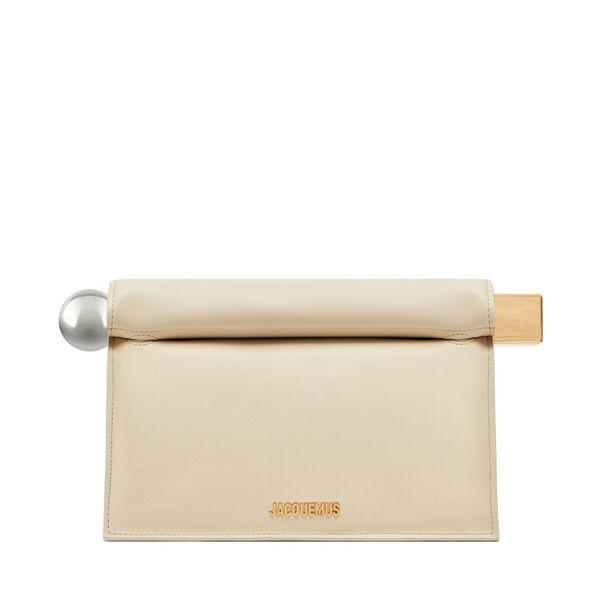 JACQUEMUS Дамска чанта JACQUEMUS La Pochette Rond 24E233BA356-3171 Екрю