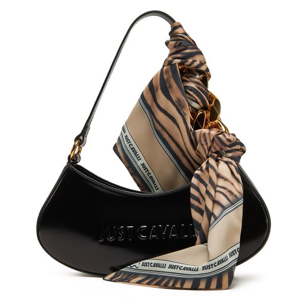 Just Cavalli Дамска чанта Just Cavalli Chain Foulard 78RA4BH4 ZSB86 Черен