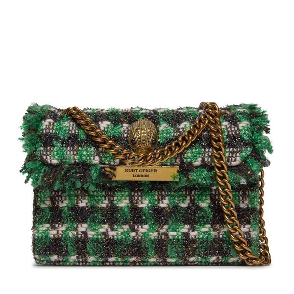 Kurt Geiger Дамска чанта Kurt Geiger 690-Tweed Mini Kensington 2949707609 Blk/Green