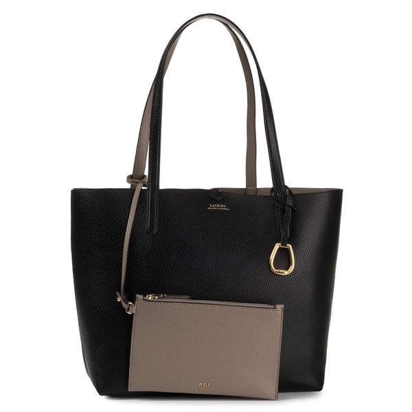 Lauren Ralph Lauren Дамска чанта Lauren Ralph Lauren Rvrsble Tote 431795329001 Black/Taupe