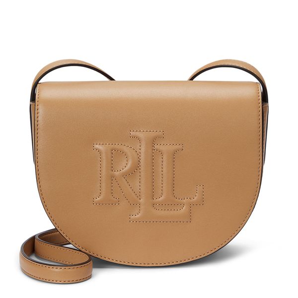 LAUREN RALPH LAUREN Дамска чанта LAUREN RALPH LAUREN Witley Leather Medium Embossed Logo Crossbody Bag 431950130008 Кафяв
