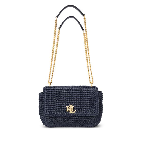 LAUREN RALPH LAUREN Дамска чанта LAUREN RALPH LAUREN Woven Straw Medium Sophee Shoulder Bag 431920043005 Тъмносин