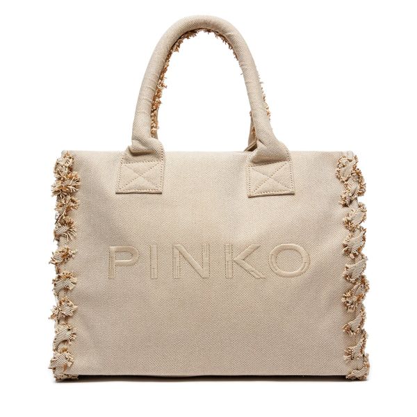 Pinko Дамска чанта Pinko Beach Shopping PE 24 PLTT 100782 A1X1 Sabbia/Ecr 7UHQ
