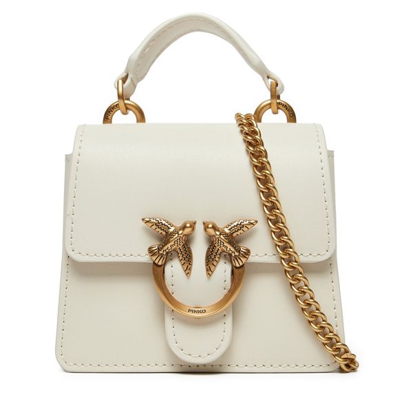 Pinko Дамска чанта Pinko Love One Top Handle Micro Light AI 24-25 PCPL 102740 A0F1 Екрю