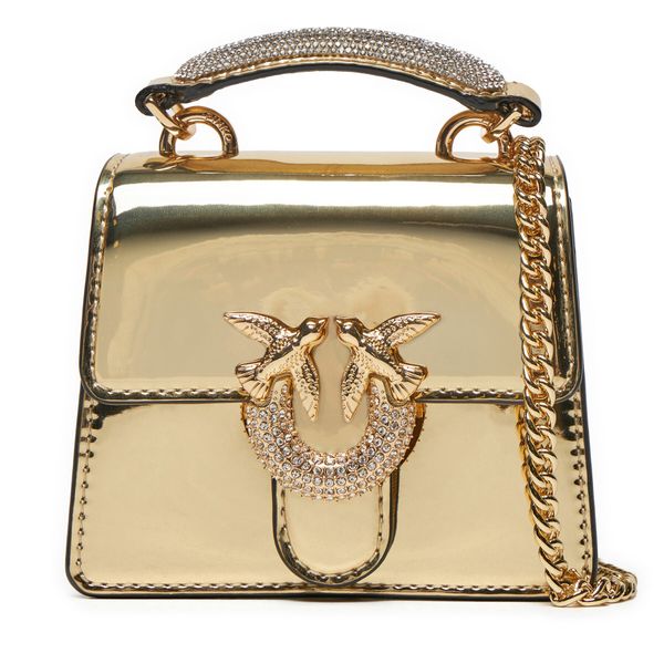 PINKO Дамска чанта PINKO Love One Top Handle Micro Light AI 24-25 PLTT 102740 A1JD Златист