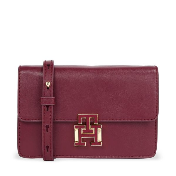 Tommy Hilfiger Дамска чанта Tommy Hilfiger Pushlock Leather Small Crossover AW0AW15227 Rouge XJS