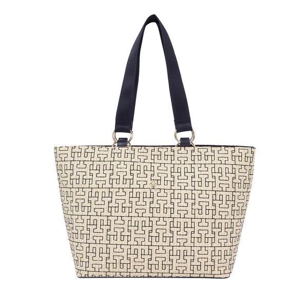 Tommy Hilfiger Дамска чанта Tommy Hilfiger Th City Mono Tote Mono AW0AW16406 Екрю