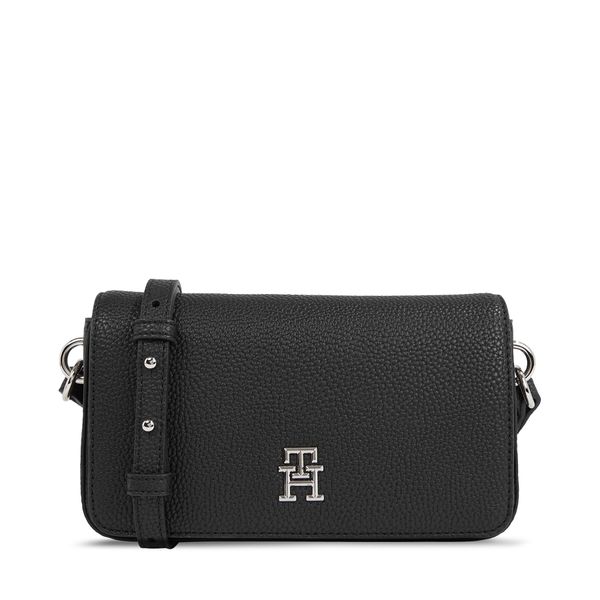 Tommy Hilfiger Дамска чанта Tommy Hilfiger Th Emblem Flap Crossover AW0AW15180 Black BDS