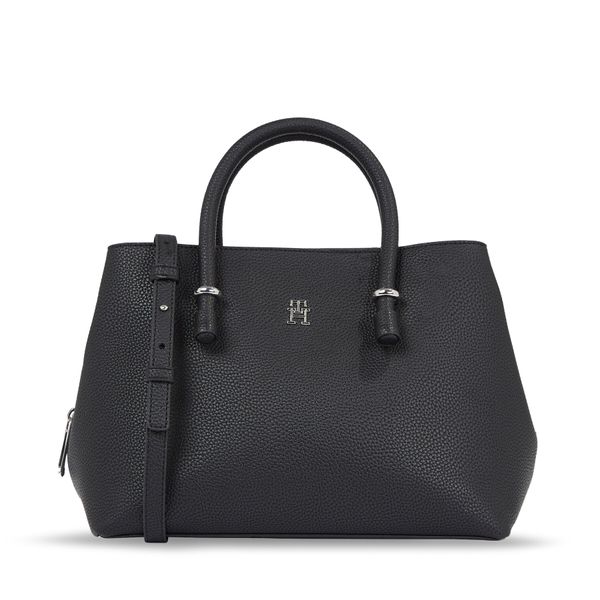 Tommy Hilfiger Дамска чанта Tommy Hilfiger Th Emblem Satchel AW0AW15224 Black BDS