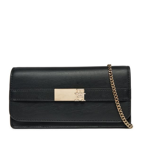 Tommy Hilfiger Дамска чанта Tommy Hilfiger Th Heritage Lrg Flap W/Chain AW0AW16918 Черен