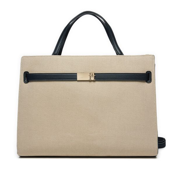 Tommy Hilfiger Дамска чанта Tommy Hilfiger Th Heritage Workbag Sp Ca AW0AW17387 Екрю