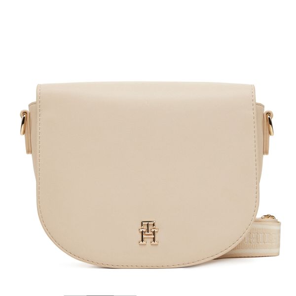 Tommy Hilfiger Дамска чанта Tommy Hilfiger Th Logotape Saddle Bag AW0AW17184 Бял