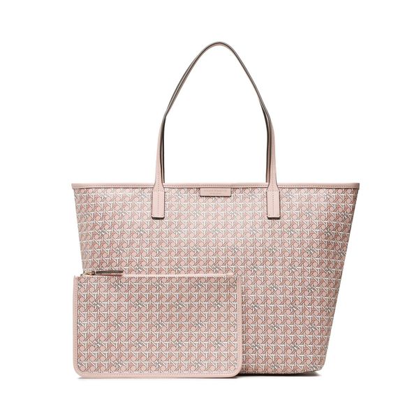 Tory Burch Дамска чанта Tory Burch Basketweave Tote 145634 Winter Peach 650