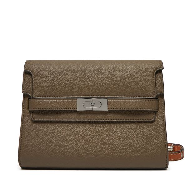 Tory Burch Дамска чанта Tory Burch Lee Radziwill Pebbled Shoulder Bag 158723 Зелен