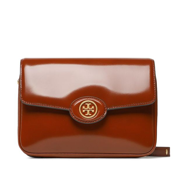 Tory Burch Дамска чанта Tory Burch Robinson Spazzolato 143122 Кафяв