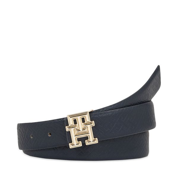 Tommy Hilfiger Дамски колан Tommy Hilfiger Th Logo Bombe Rev 3.0 AW0AW16019 Space Blue Mono / Harvest Wheat 0GY