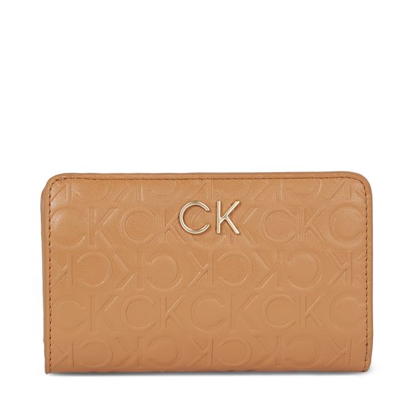 Calvin Klein Дамски портфейл Calvin Klein Re-Lock Bifold Fr Wallet Emb K60K611318 Brown Sugar GA5