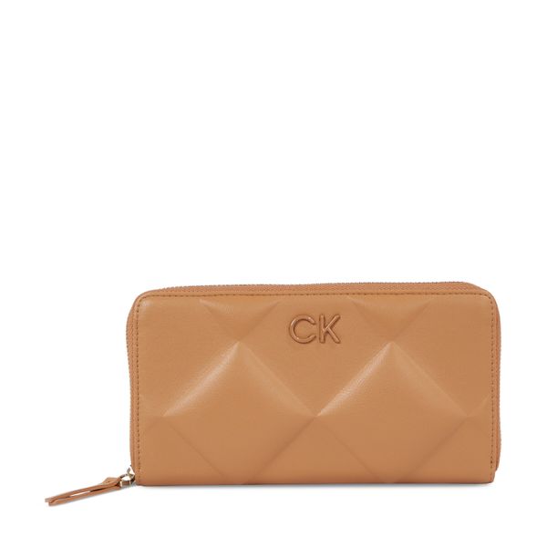 Calvin Klein Дамски портфейл Calvin Klein Re-Lock Quilt Za Wallet Lg K60K610774 Brown Sugar GA5