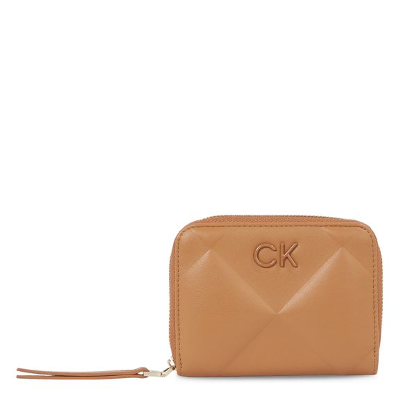 Calvin Klein Дамски портфейл Calvin Klein Re-Lock Quilt Za Wallet Md K60K610785 Brown Sugar GA5