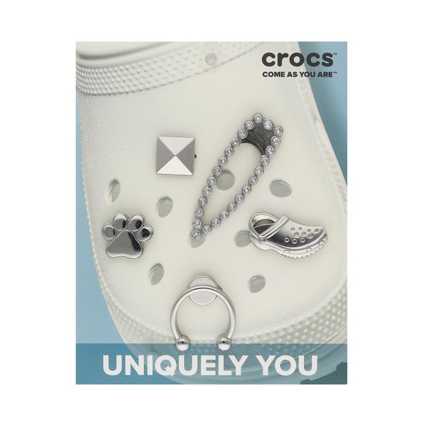 Crocs Декорация за обувки Crocs 10009508 Elevated Silver Sport 5-PACK Сребрист