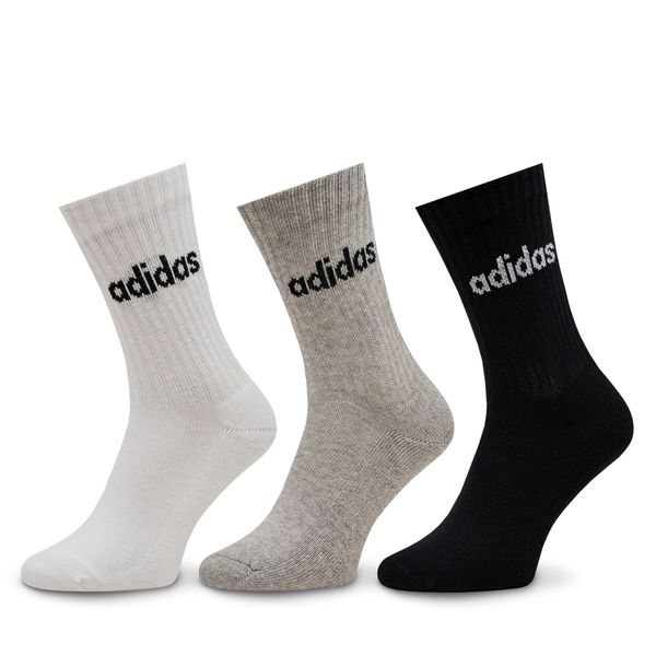 adidas Дълги чорапи unisex adidas Linear Crew Cushioned Socks 3 Pairs IC1302 Сив