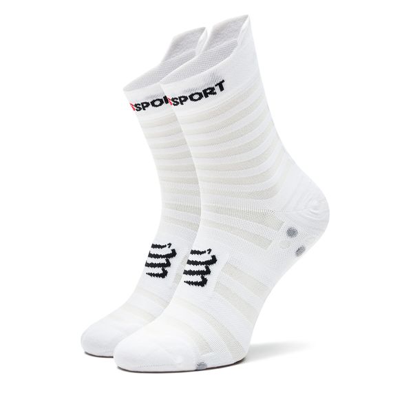 Compressport Дълги чорапи unisex Compressport Pro Racing Socks V4.0 Ultralight Run High XU00050B Бял
