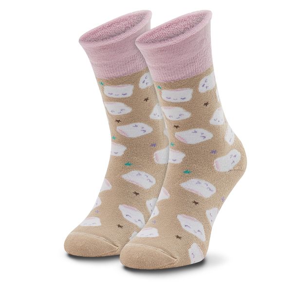 Zooksy Дълги чорапи unisex Zooksy Warm Winter Marshmallows Бежов
