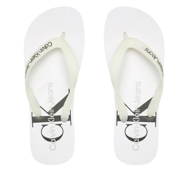 Calvin Klein Jeans Джапанки Calvin Klein Jeans Beach Sandal Monogram Tpu YM0YM00838 Бял