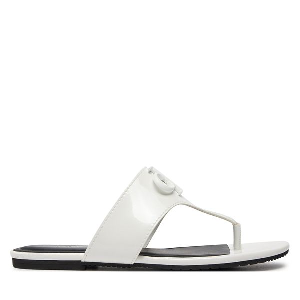 Calvin Klein Jeans Джапанки Calvin Klein Jeans Flat Sandal Slide Toepost Mg Met YW0YW01342 Бял