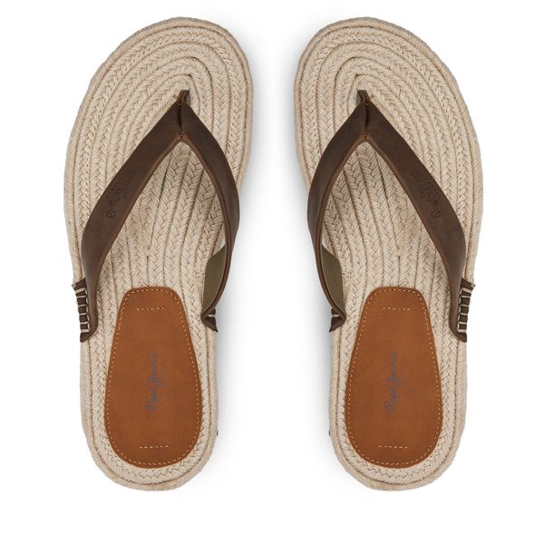Pepe Jeans Джапанки Pepe Jeans Sunset Island PMS90117 Кафяв
