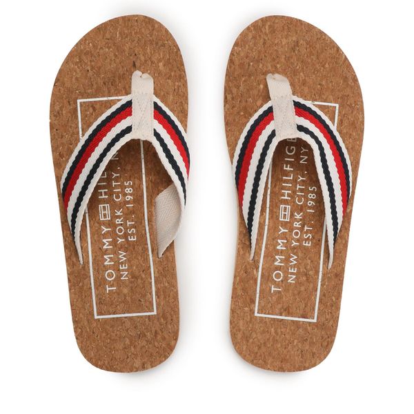 Tommy Hilfiger Джапанки Tommy Hilfiger Cork Beach Sandal FM0FM04475 Бежов