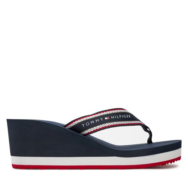 Tommy Hilfiger Джапанки Tommy Hilfiger Hilfiger Hi Wedge Beach Sandal FW0FW08012 Тъмносин