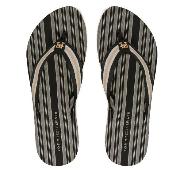 Tommy Hilfiger Джапанки Tommy Hilfiger Im Th Print Beach Sandal FW0FW08370 Черен