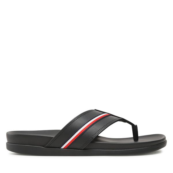 Tommy Hilfiger Джапанки Tommy Hilfiger Leather Toe Post Sandal FM0FM04460 Черен