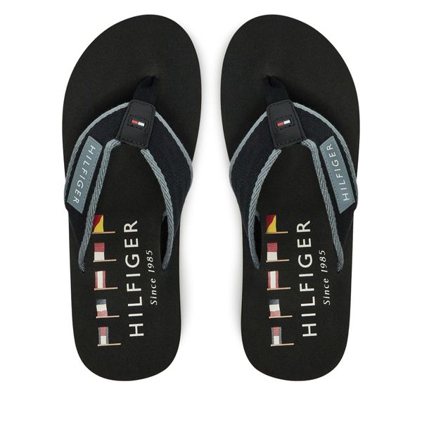 Tommy Hilfiger Джапанки Tommy Hilfiger Patch Hilfiger Beach Sandal FM0FM05435 Черен