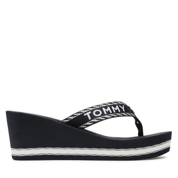 Tommy Hilfiger Джапанки Tommy Hilfiger Webbing H Wedge Sandal FW0FW07149 Тъмносин