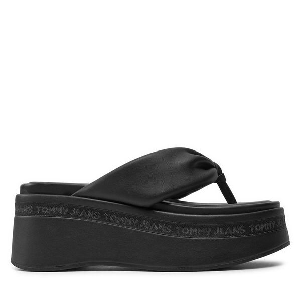 Tommy Jeans Джапанки Tommy Jeans Tjw Wedge Sandal EN0EN02457 Черен