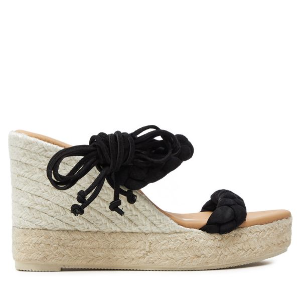Manebi Еспадрили Manebi Hamptons Two Braided Bands Wedge Espadrilles K 1.0 WE Черен