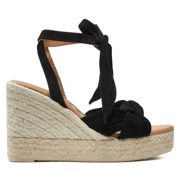 Manebi Еспадрили Manebi Hamptons Wedge Espadrilles With Knot K 1.0 WS Черен