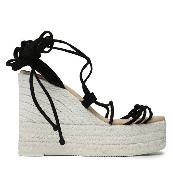 Manebi Еспадрили Manebi Lace-Up Wedge Espadrilles L 8.6 WA Черен