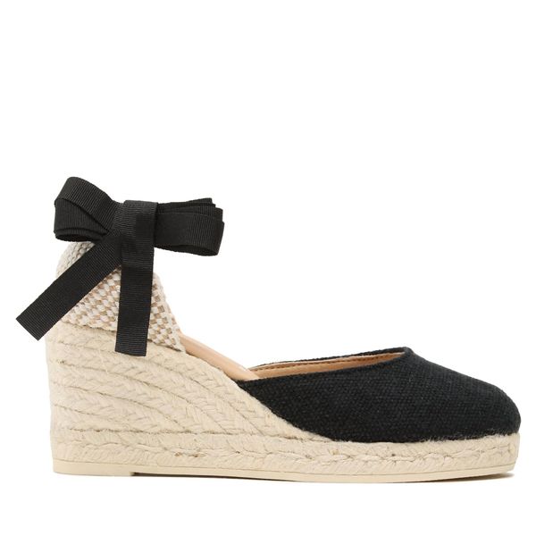 Manebi Еспадрили Manebi Organic Hemp Low Wedge Espadrilles O 7.9 WL Черен