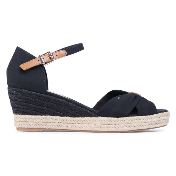 Tommy Hilfiger Еспадрили Tommy Hilfiger Basic Opened Toe Mid Wedge FW0FW04785 Black BDS