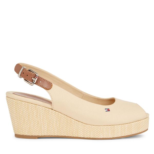 Tommy Hilfiger Еспадрили Tommy Hilfiger Iconic Elba Sling Back Wedge FW0FW04788 Бежов