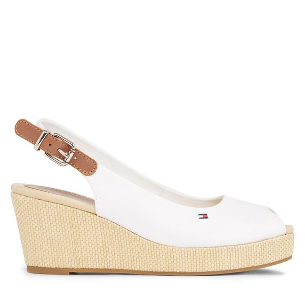 Tommy Hilfiger Еспадрили Tommy Hilfiger Iconic Elba Sling Back Wedge FW0FW04788 Бял