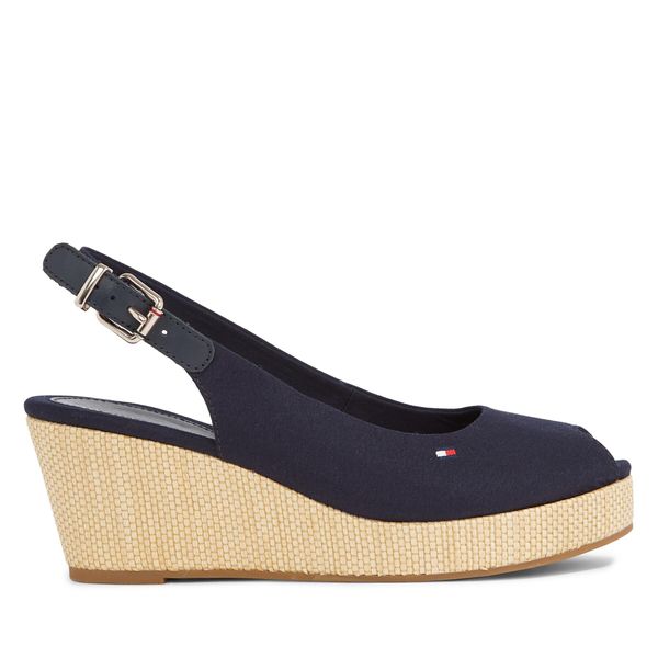 Tommy Hilfiger Еспадрили Tommy Hilfiger Iconic Elba Sling Back Wedge FW0FW04788 Тъмносин