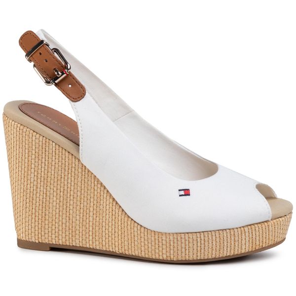 Tommy Hilfiger Еспадрили Tommy Hilfiger Iconic Elena Sling Back Wedge FW0FW04789 Екрю